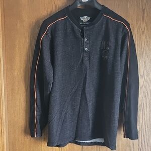 Harley-Davidson Black Long Sleeve with Orange Trim